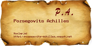 Pozsegovits Achilles névjegykártya